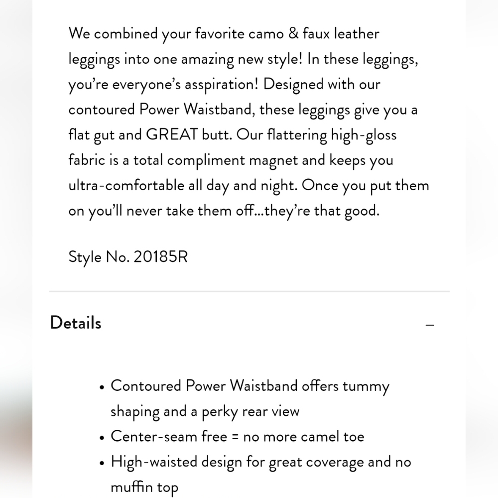 SPANX Black Faux Leather Camo Leggings Size 1X Short - Picture 4 of 16